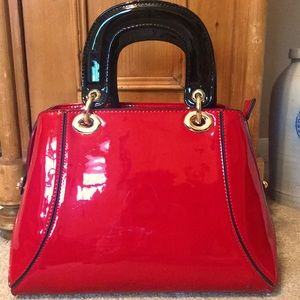 Adorable cherry red patent leather bag